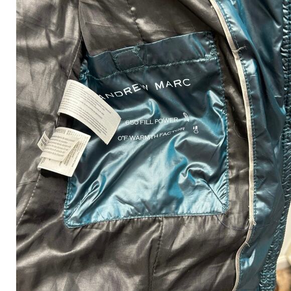 Andrew Marc Dark Green Puffer Jacket, Parka Length, Down Filled, Women's Size S - Picture 5 of 9